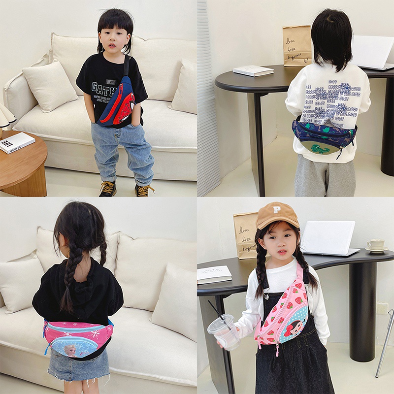 Khung Thành Cho Bé Chất Lượng Cao❤Túi Đeo Chéo Ngực Siêu Nhẹ In Họa Tiết Hoạt Hình Dễ Thương Cho Bé