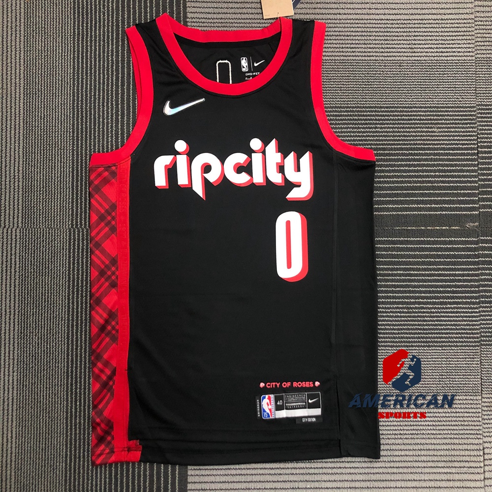 Áo Khoác Bóng Rổ Jersey Portland Trail Blazers Damian Lillard Red 2023nba Thời Trang Mới Mùa Hè Cho Nam