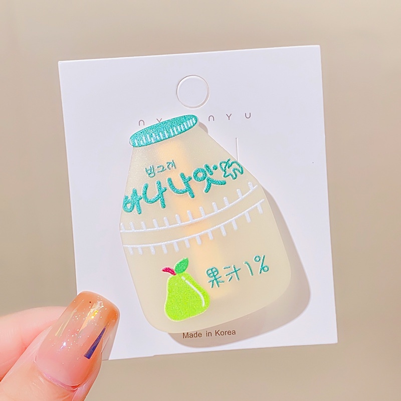 ※LISA※Kẹp Tóc Hình Chai Nước Hoạt Hình Phong Cách Hàn Quốc Dễ Thương