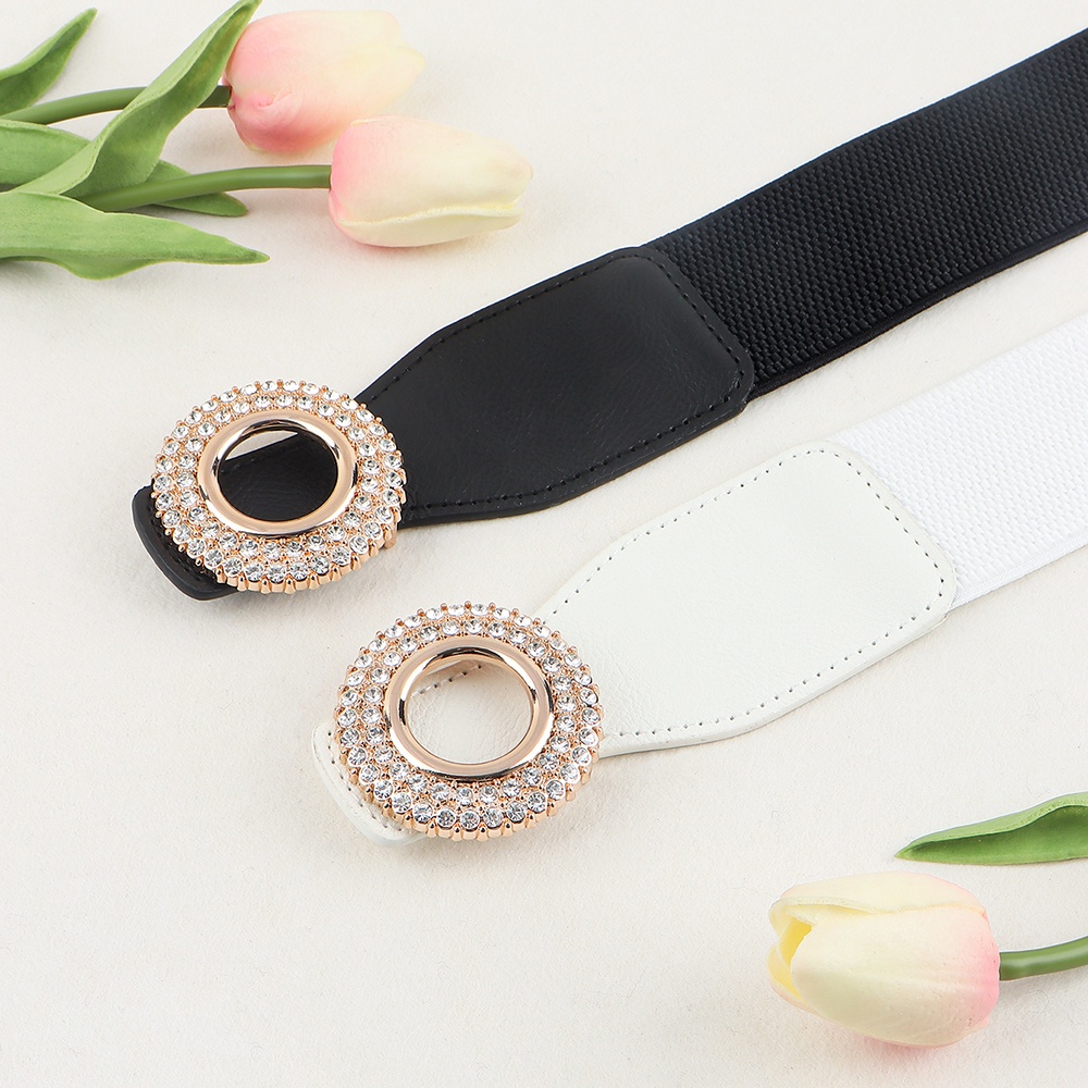 Thắt Lưng Da Khóa Tròn Đính Đá Thời Trang GM186