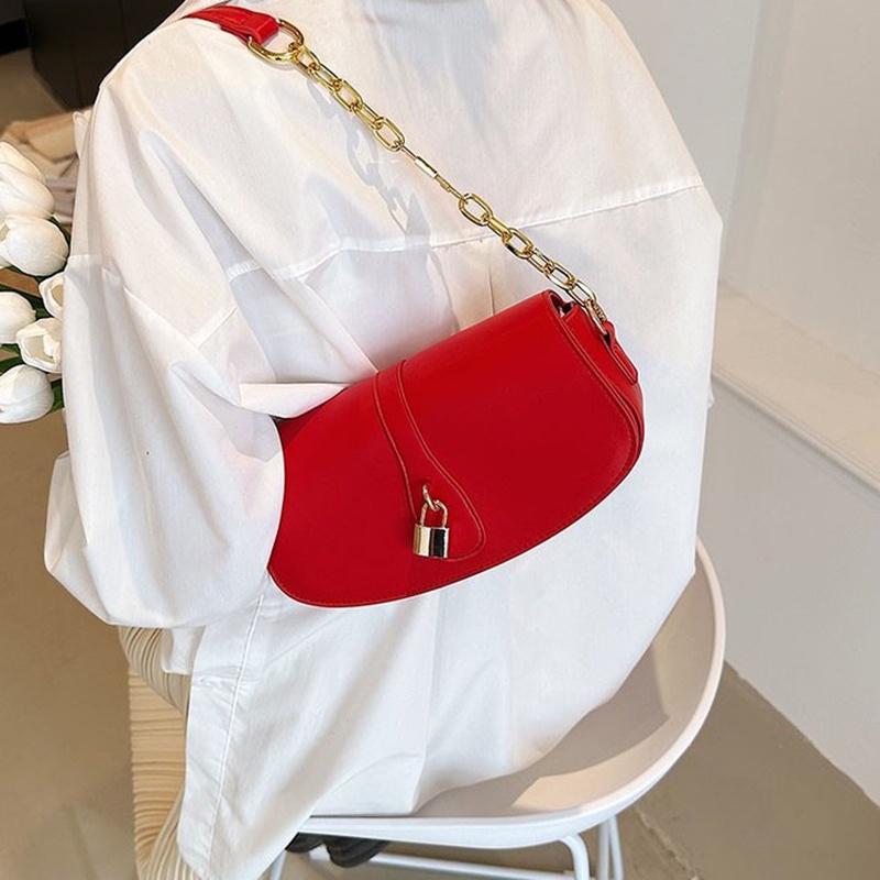 Túi Xách Đeo Vai Phối Dây Xích Thời Trang Pháp Đơn Giản Dành Cho Nữ