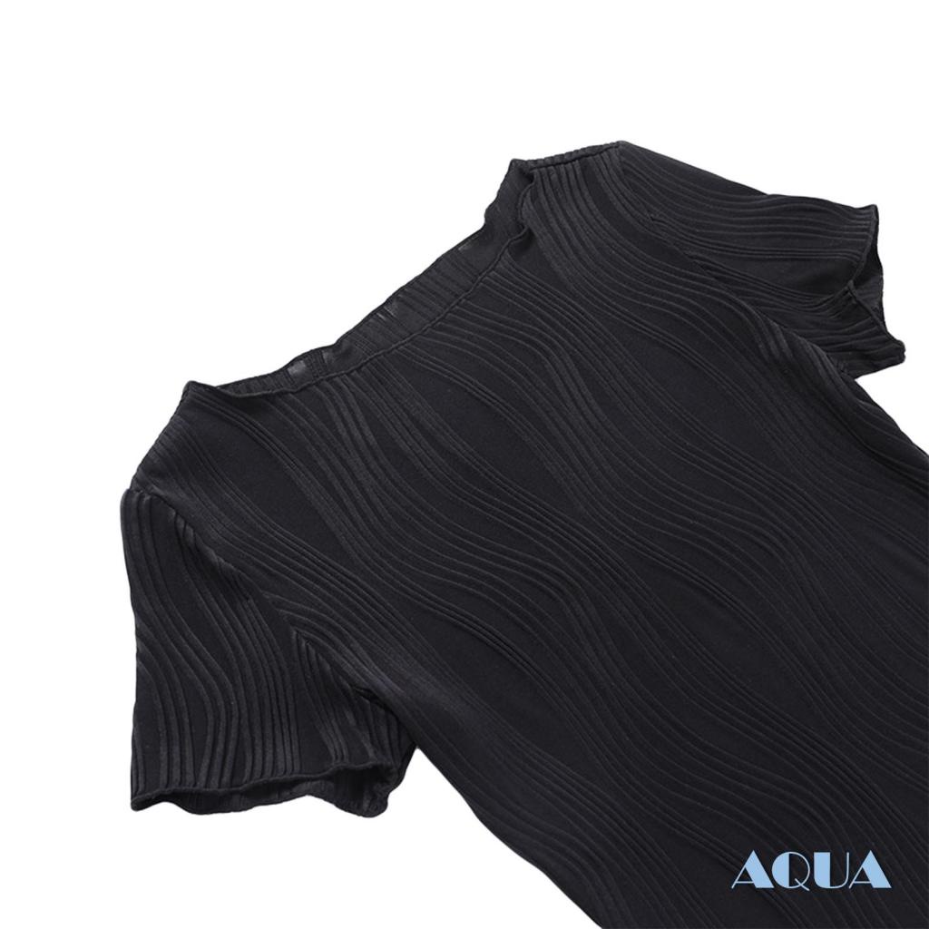 Áo Croptop Tay Ngắn Cổ Tròn Màu Trơn Thời Trang Mùa Hè Cho Nữ