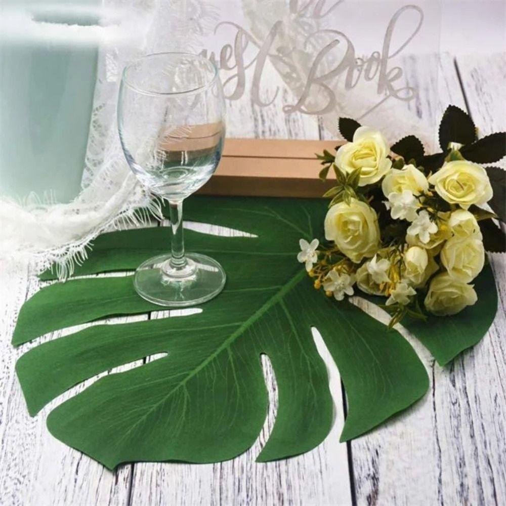 Set 12 Lá Cọ Giả Không Xương Sống Động Trang Trí Tiệc Cưới / Bãi Biển / Lễ Hội