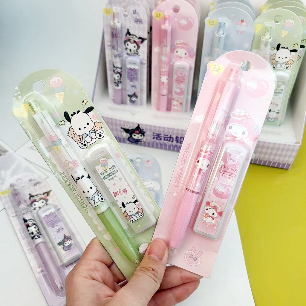 Bút Chì Ngòi 0.5mm Hình Kuromi Cinnamoroll Dễ Thương Cho Học Sinh