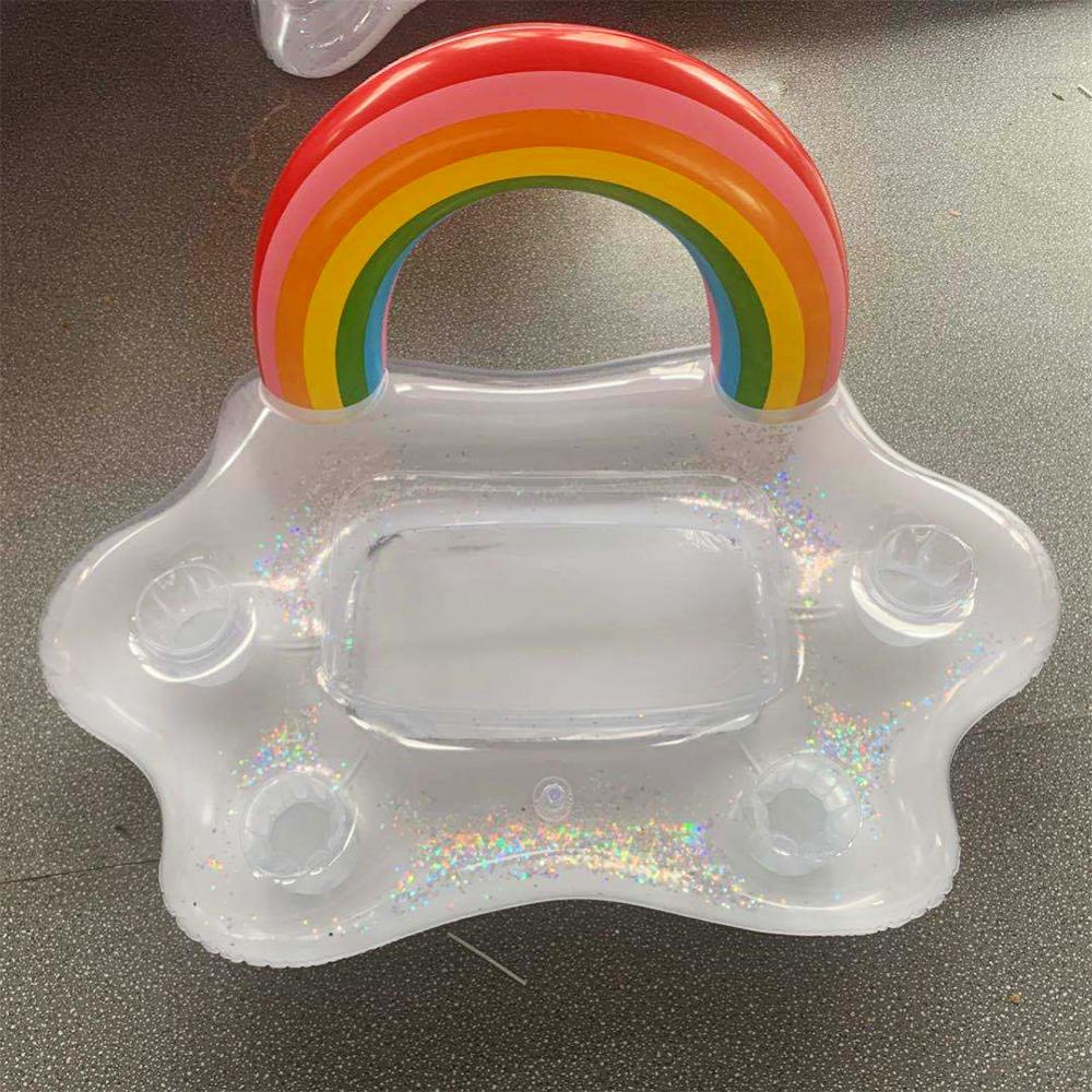 Phao Bơi Bơm Hơi Hình Nấm Màu Cầu Vồng Độc Đáo H7X1