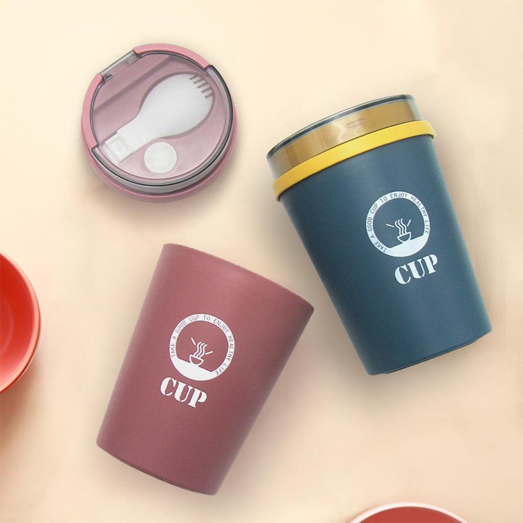 Cốc Uống Cà Phê Trà Sữa Chịu Nhiệt 500ml Có Nắp Đậy Và Muỗng Tiện Dụng Cho Nhà Bếp / Trường Học