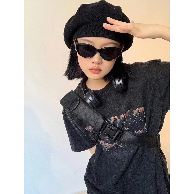 NRVP Áo Thun Đen 100% Cotton Tay Ngắn Dáng Rộng Phong Cách Hàn Quốc Cho Nữ Có Size 5XL