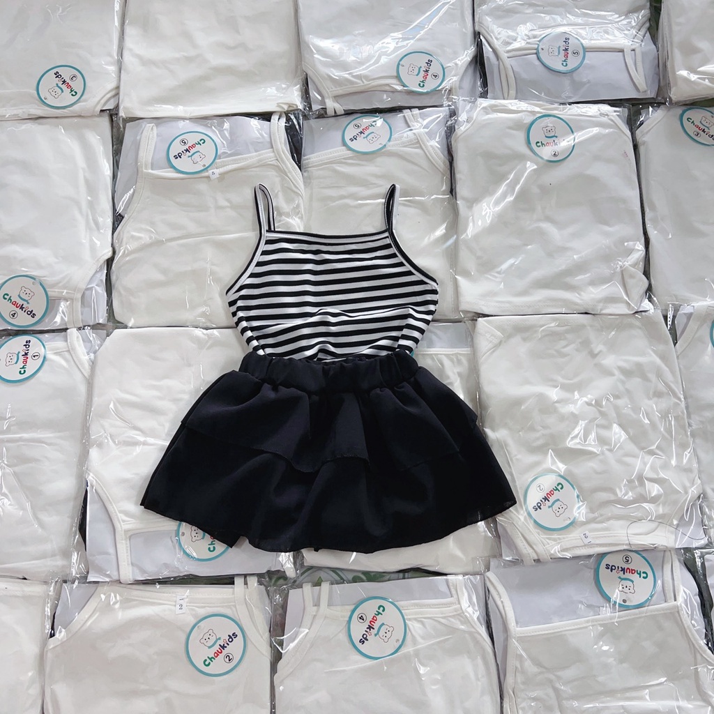 SALE SET VÁY HAI DÂY BÉ GÁI XINH XẮN SIZE 6-15KG