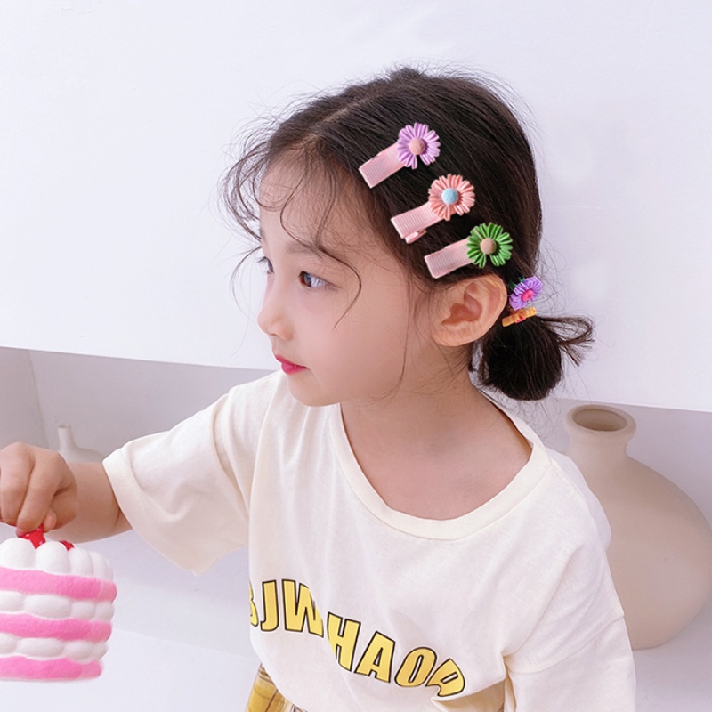 Bộ 10 Kẹp Tóc Cao Su Họa Tiết Hoạt Hình Dễ Thương Cho Bé