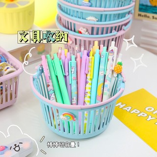 Giỏ Mini Đựng VPP, Mỹ Phẩm, Phụ Kiện, Đồ Dùng Có Tay Cầm Màu Sắc Basic