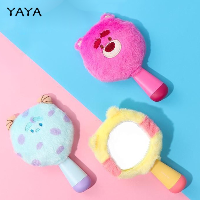 Ins Túi Mát Xa Cầm Tay mini Hình Gấu Dâu Tây Có Gương Xếp Chồng