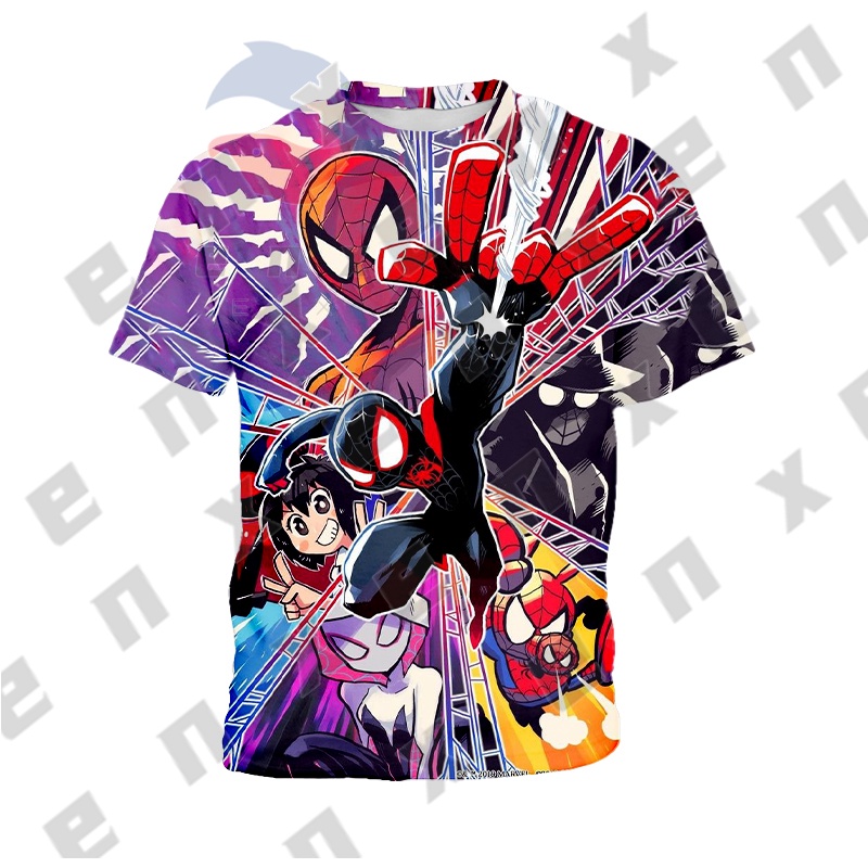 Áo Thun Tay Ngắn In Hình SpiderMan Across The SpiderVerse 2 Thời Trang Mùa Hè Cho Bé Trai