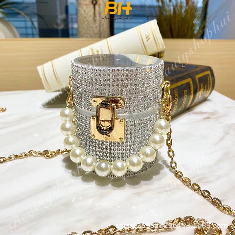 Túi Đeo Chéo Một Bên Vai Có Khóa Cài Bằng Acrylic Mẫu Mới Dành Cho Bạn Nữ Năm 2023