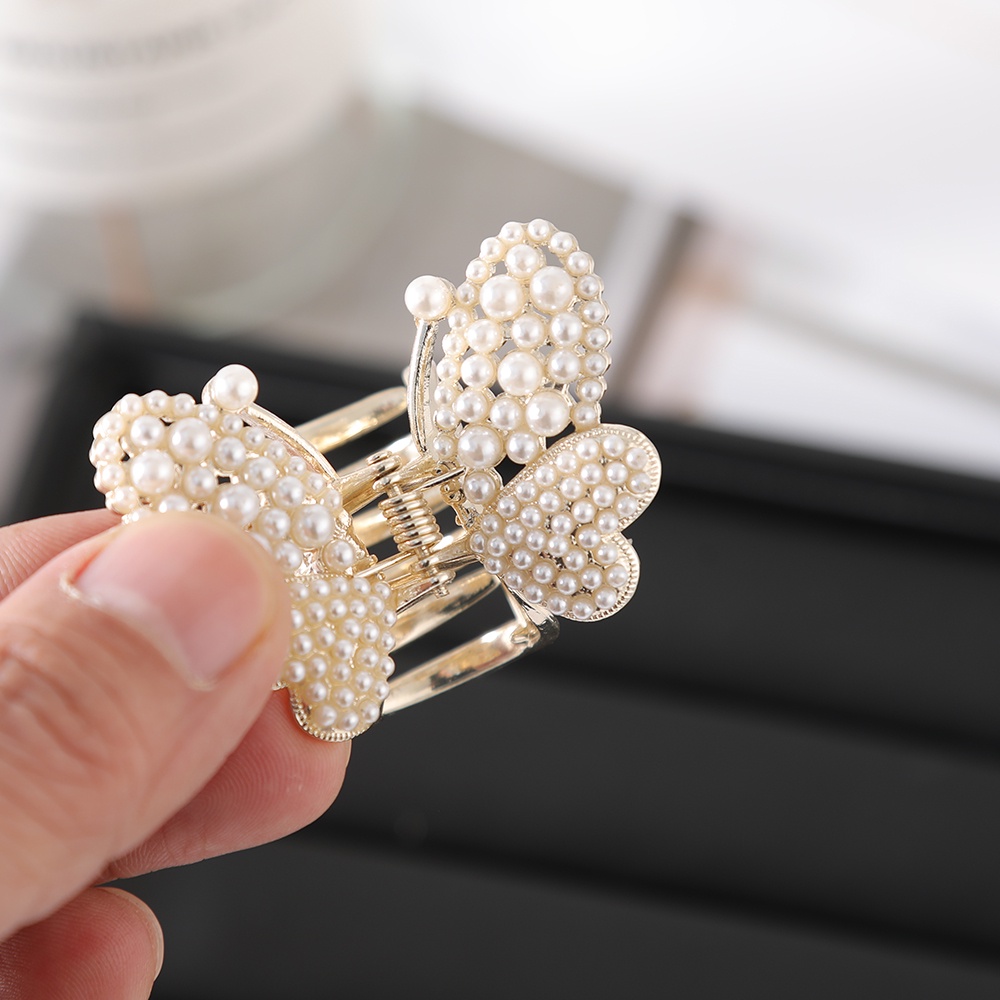 Kẹp Tóc Hình Bướm Đính Ngọc Trai Thời Trang Cho Nữ CHLINS