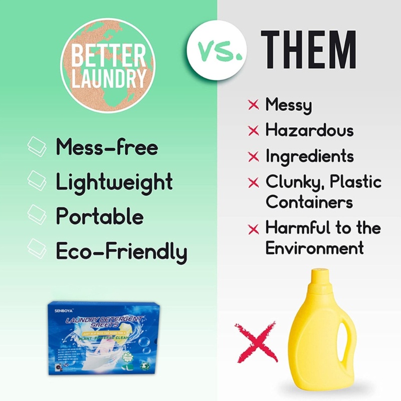 Miếng Giấy Giặt Đồ Chất Liệu Tự Nhiên Tiện Dụng Khi Đi Du Lịch / Cắm Trại