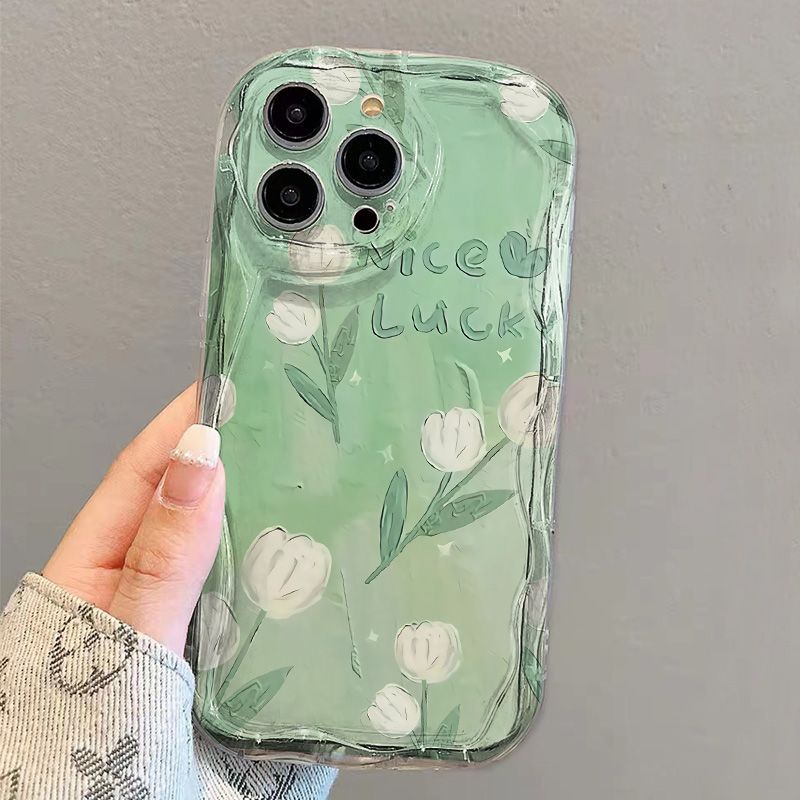 ✅Ốp Điện Thoại Mềm Trong Suốt Chống Sốc Họa Tiết Hoa Tulip Cho iPhone14 / 13promax 12 / 11 7 / 8p xs Q8HF