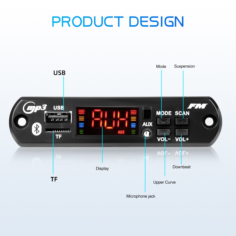 Bảng Mạch Khuếch Đại Âm Thanh MP3 80W Bluetooth 5.0 12V 40W Không Dây Hỗ Trợ Thẻ TF AUX FM Radio
