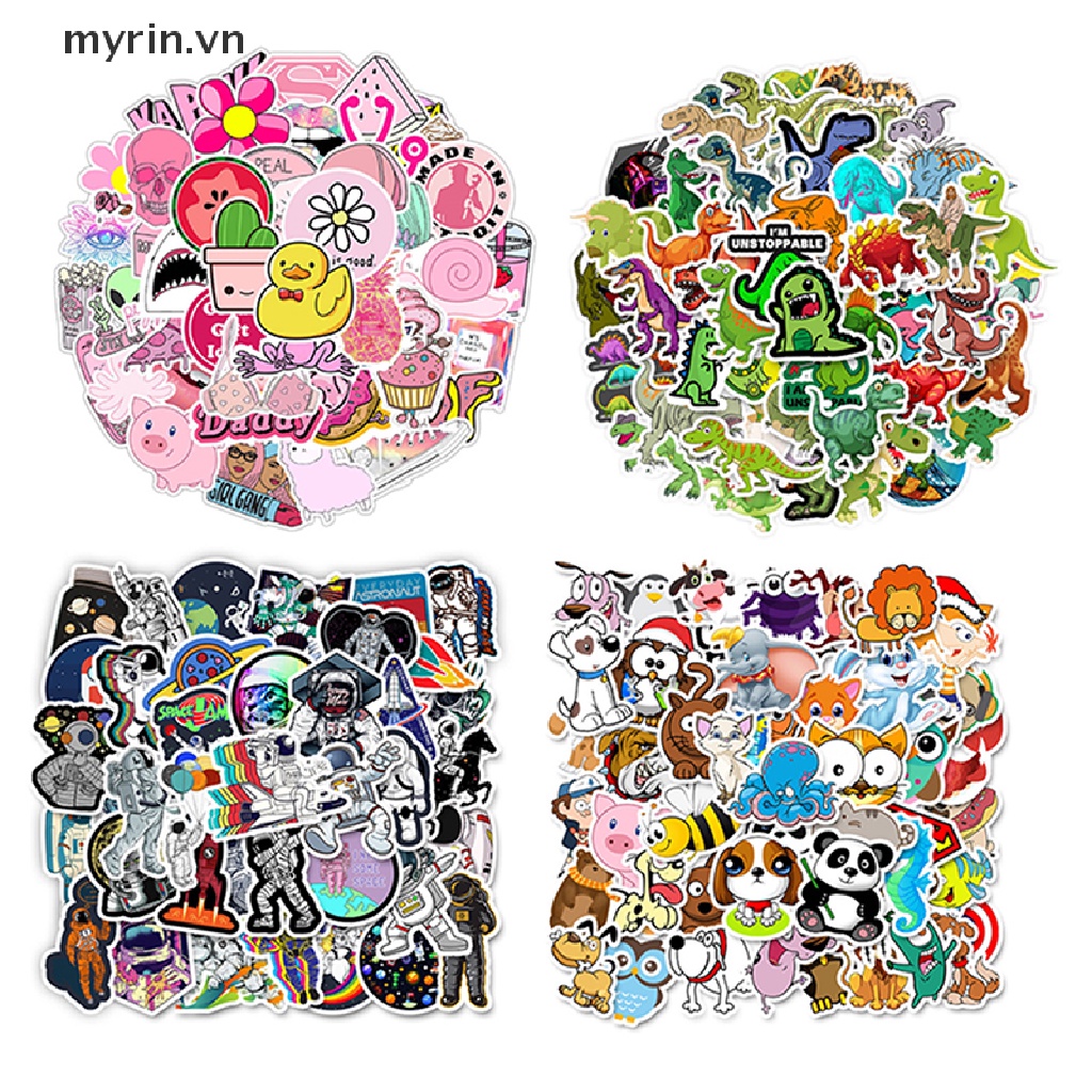 Set 50 Miếng Dán Anime Trang Trí Ván Trượt / Va Li