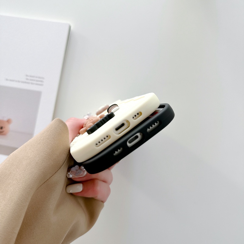 Ốp Điện Thoại Mềm Có Nắp Trượt Bảo Vệ Camera In Hình Gấu Kaws FTD01 Cho IPhone 11 12 13 14 Pro Max 14 Plus hp