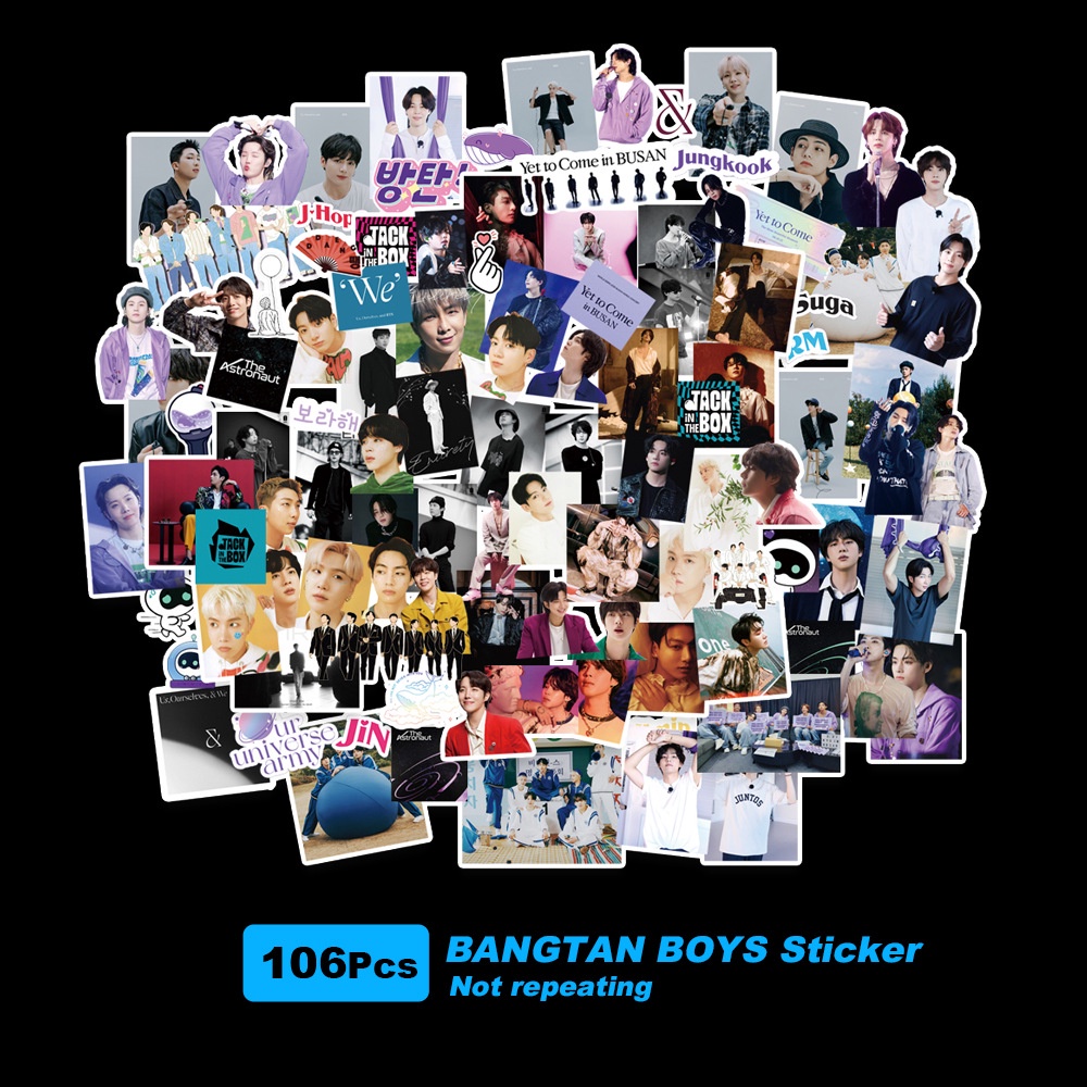 Bộ 92-106 Nhãn Dán Trang Trí Hình Nhóm Nhạc Kpop BT-S TWICE  I-DLE ATEEZ Iv LE Seraafim