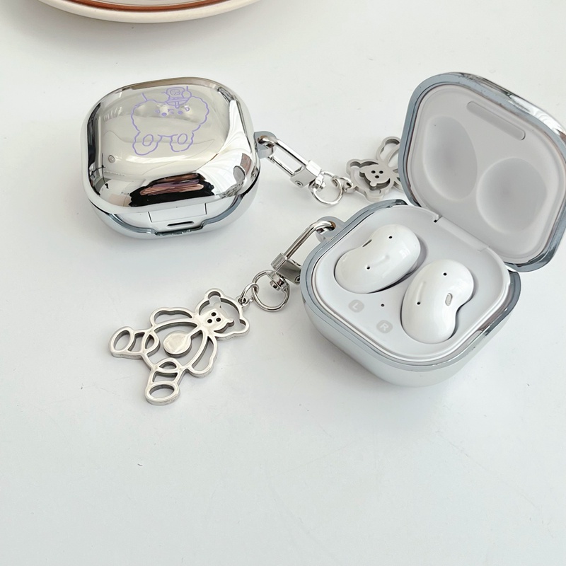 Sang Trọng Vỏ Bảo Vệ Hộp Sạc Tai Nghe samsung galaxy Buds 2 / Buds Live / Buds FE / Buds2 Pro / Buds Pro Bằng tpu Mềm Hình Gấu Phi Hành Gia Kèm Móc Khóa