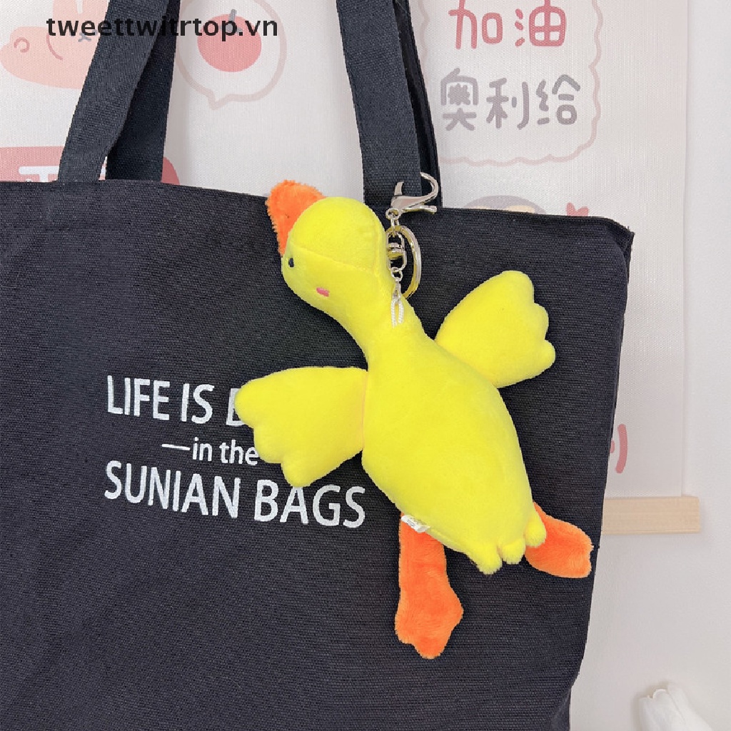 Thú Nhồi Bông Hình Con Thiên Nga Mềm Mại Đáng Yêu Gắn Móc Khóa