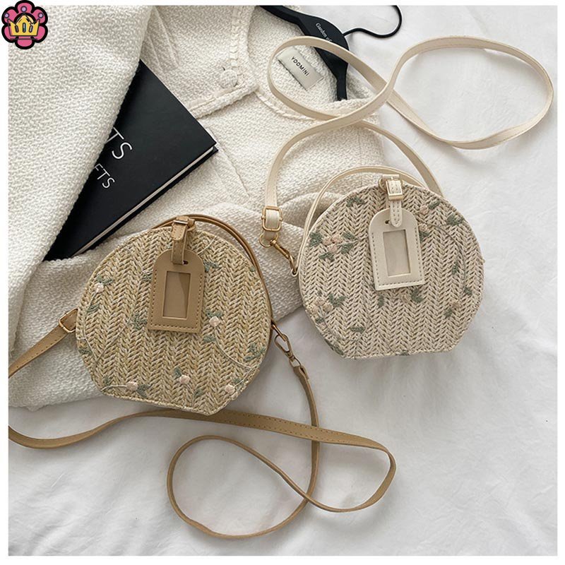 Túi cói Đan Lát Hình Tròn Nhỏ Xinh Thời Trang Mùa Hè 2022 Cho Nữ Jp5