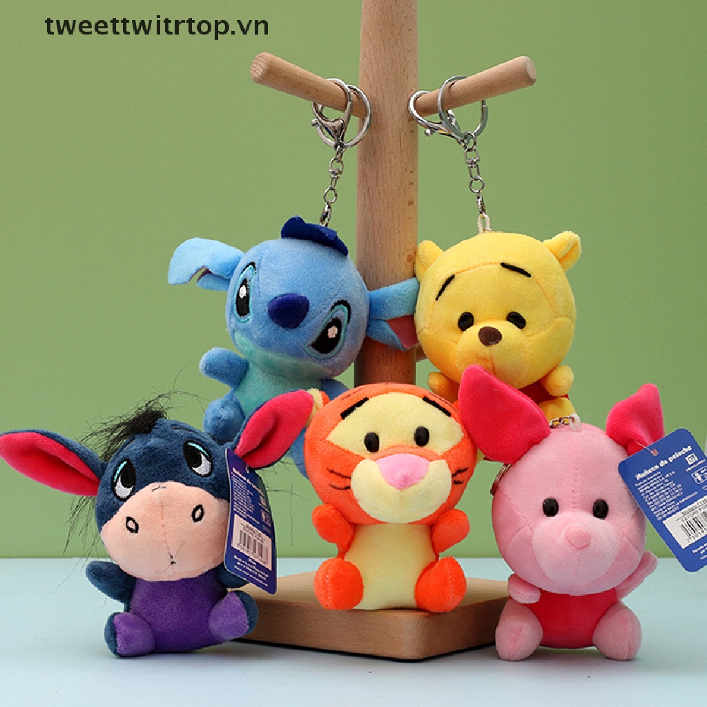 DISNEY Trtop 1 Móc Khóa Gấu Pooh / Hổ / Heo Nhồi Bông Đáng Yêu