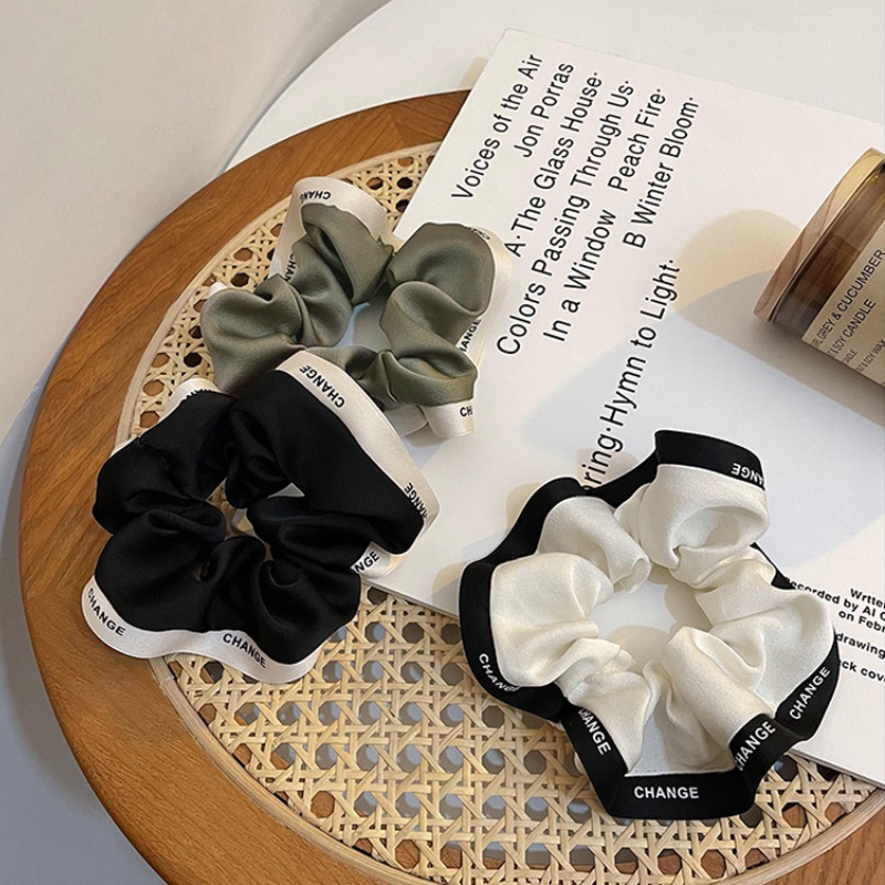 Dây Cột Tóc Co Giãn In Chữ Phong Cách Retro Đơn Giản Cho Nữ