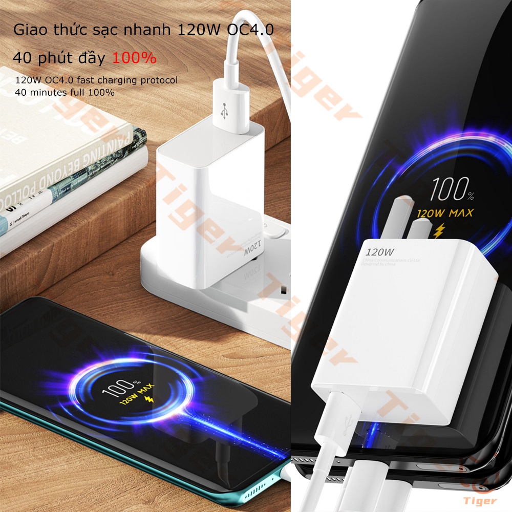 Củ Sạc Nhanh 120w + Dây Cáp Sạc Nhanh 6A Cho Redmi k50Pro Xiaomi