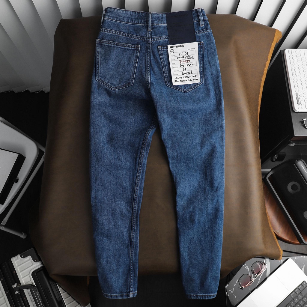Quần Jeans Nam Levine Trơn Phối Túi Độc Đáo Chất Vải Denim Dày Dặn Phong Cách Trẻ Trung Form Baggy Thoải Mái - FAPAS