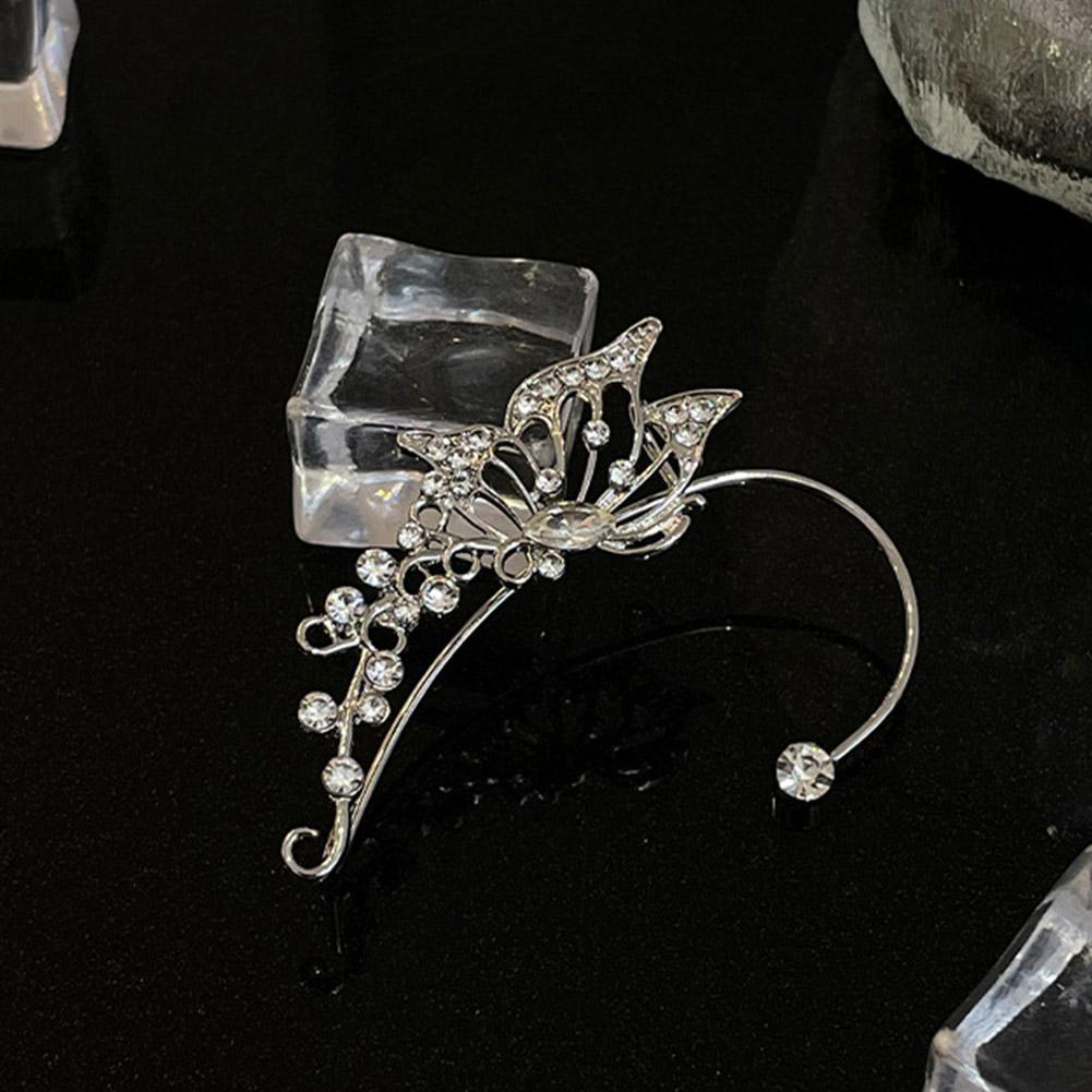 Bông Tai Mạ Bạc Hình Bướm Màu Sắc Lấp Lánh Thời Trang Cho Nữ S0Q6