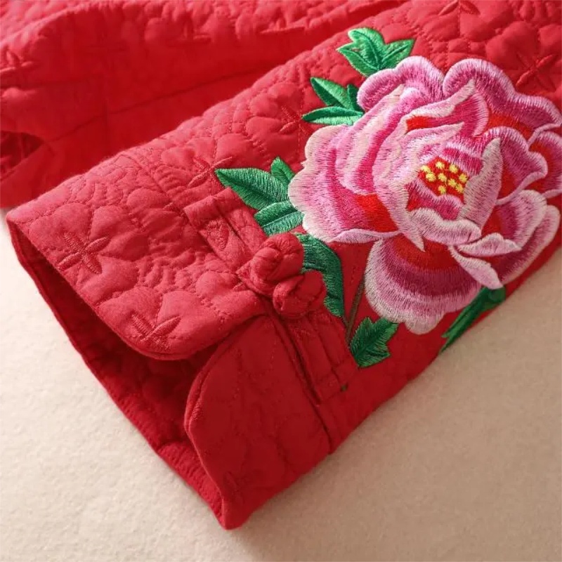 Áo Khoác Cotton Không Tay Thêu Họa Tiết Theo Phong Cách Retro