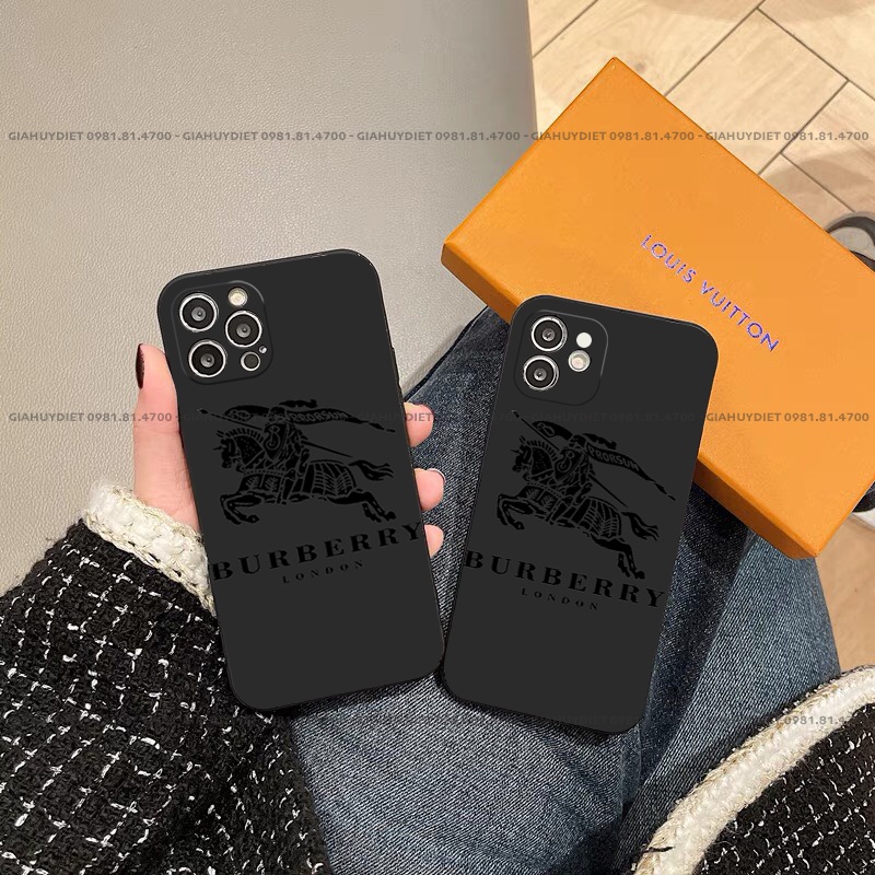 Ốp lưng iPhone Hoạ Tiết Đen Burberry 15/15Plus/15Pro/15Promax/16/16Plus/16Pro/16Promax