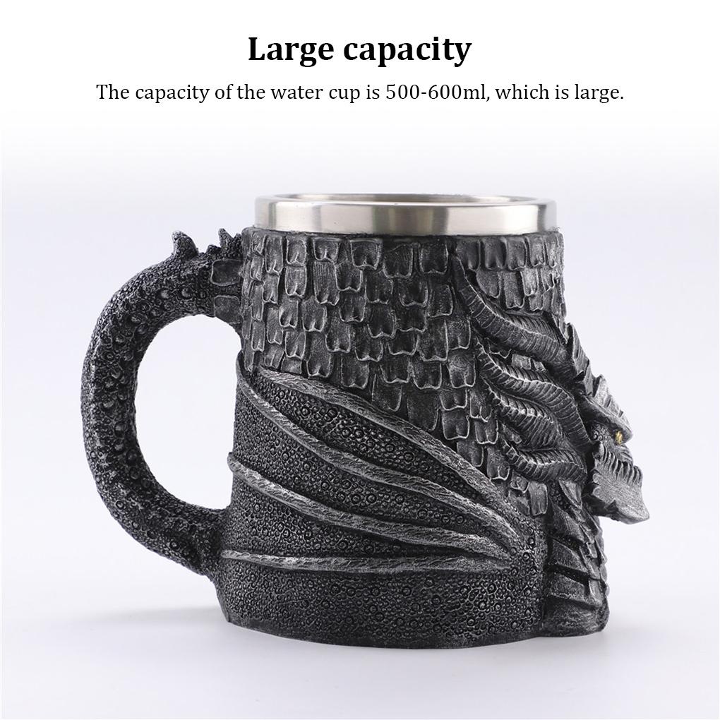 Cốc Uống Bia Hai Lớp Bằng Nhựa Resin Hình Đầu Lâu Chống Rỉ Sét Trang Trí Văn Phòng