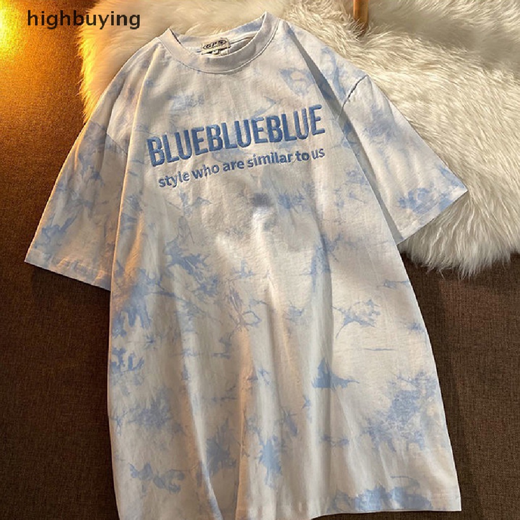 Áo Thun Nữ Ngắn Tay Cổ Tròn Nhuộm Màu Thời Trang