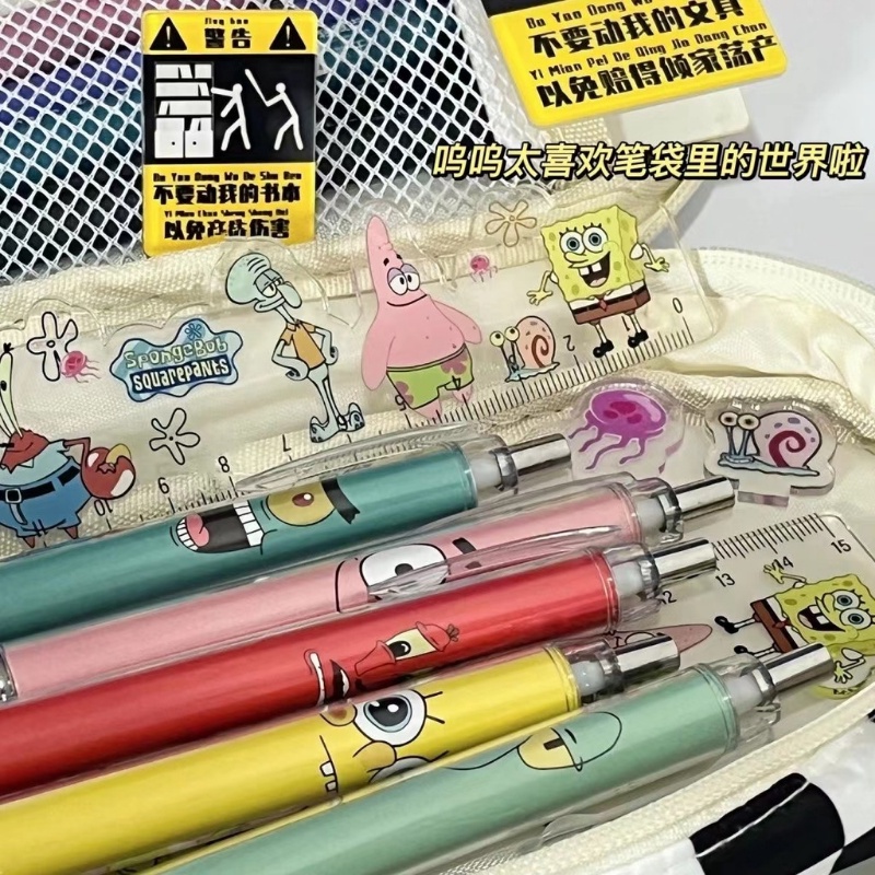 Bút Mực Đen Ngòi 0.5mm Hình SpongeBob Dễ Thương Cho Bé