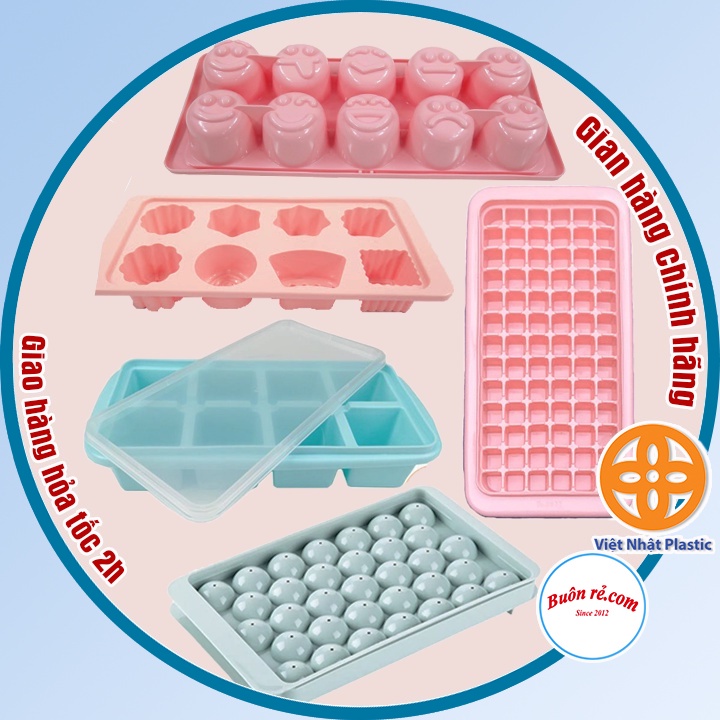 Khay Đá Nhựa Dẻo – Khuôn Thạch Rau Câu – Khay Đá Hình Bi Tròn, Mặt Cười - Khay Đá Có Nắp, Trữ Đồ Ăn Dặm Cho Bé (Mh - Br)