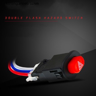 Strongaroetrtu 12V Motorcycle Switch Hazard Light Switch Button with 3 Wire Built-in Lock VN