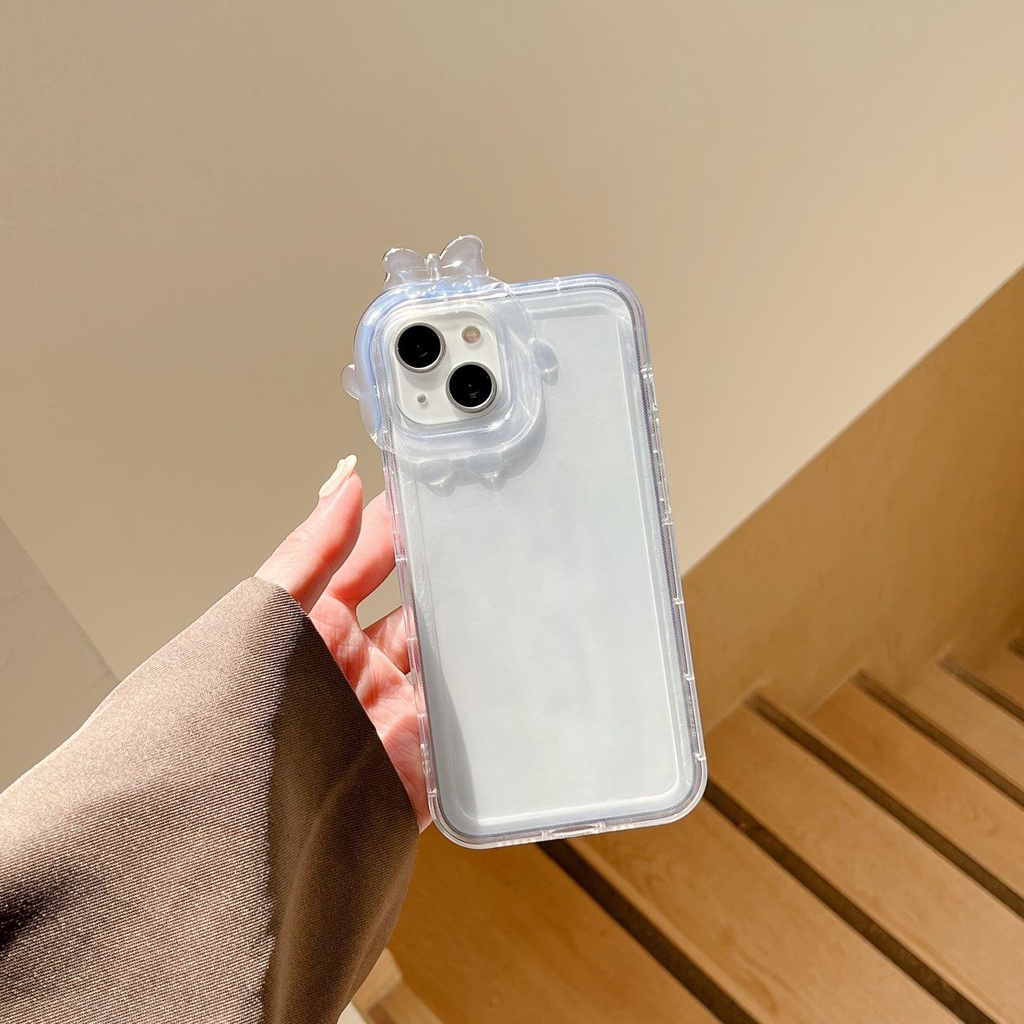 Ốp Điện Thoại TPU Dẻo Trong Suốt Họa Tiết Hoạt Hình 3D Đơn Giản Chống Rơi Cho iPhone 14 13 12 11 PRO MAX XS XR 7 8 Plus