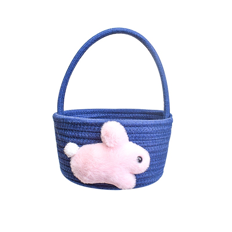 Bololo Giỏ Đựng Đồ Bằng Dây cotton Bện Hình Thỏ Mặt Trăng Một Tuổi