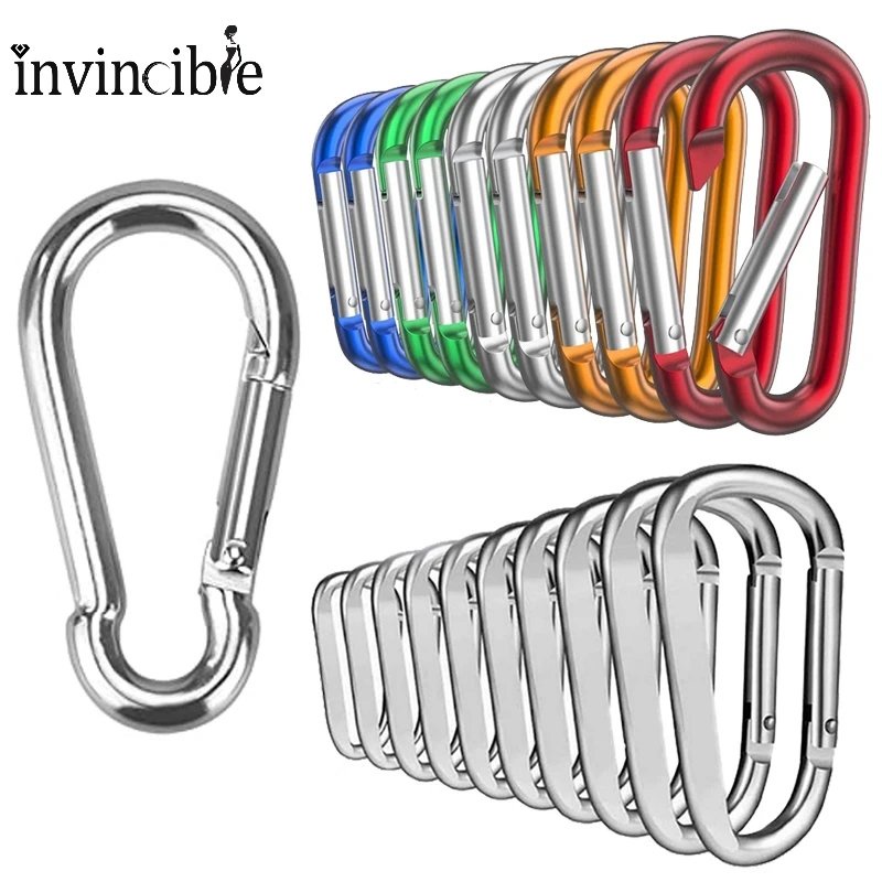 Móc Khóa Carabiner Chữ D Nhiều Màu Sắc Sử Dụng Hàng Ngày / Cắm Trại Ngoài Trời