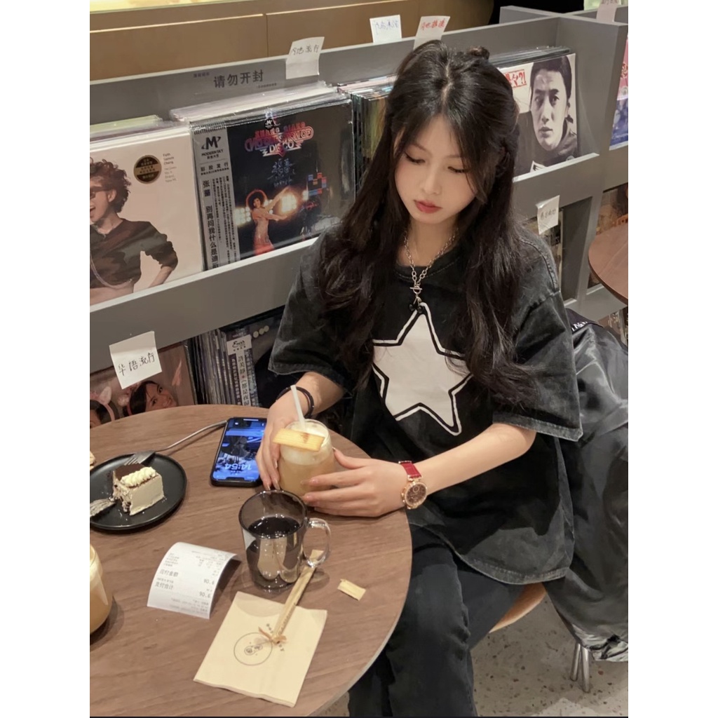 NRVP Áo Thun 100% Cotton Tay Ngắn Dáng Rộng In Họa Tiết Độc Đáo Phong Cách Hàn Quốc Thời Trang Cho Nam Và Nữ