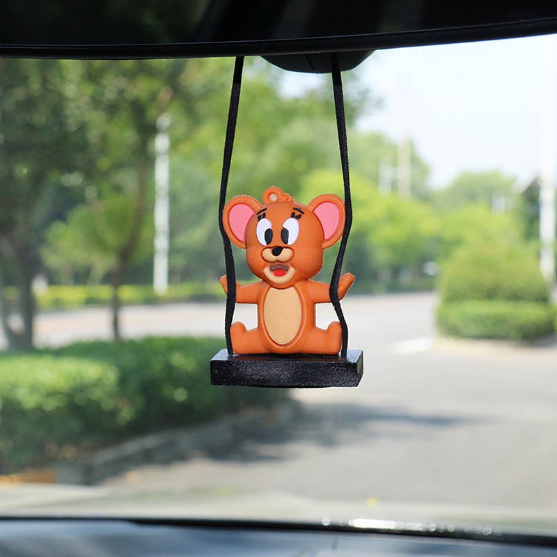 Cute Cat and Mouse Automobile Hanging Ornament Creative Car Decoration Car Rearview Mirror High-End Ornaments Car Interior Decoration JZ5x