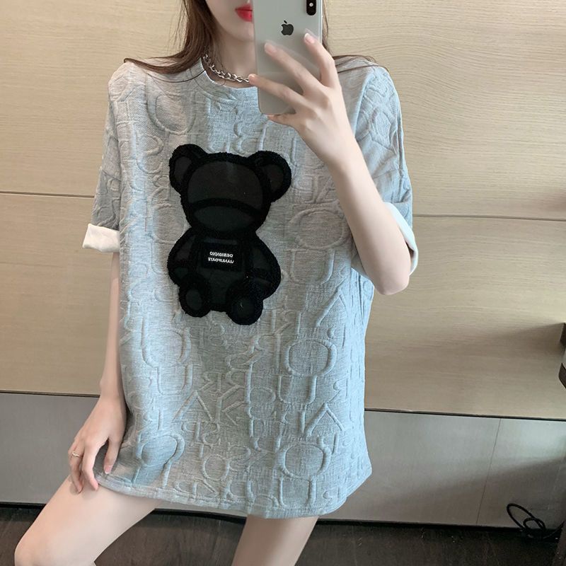 Áo Thun Tay Ngắn Cổ Tròn Dáng Rộng Thời Trang Thu Đông Cho Nữ