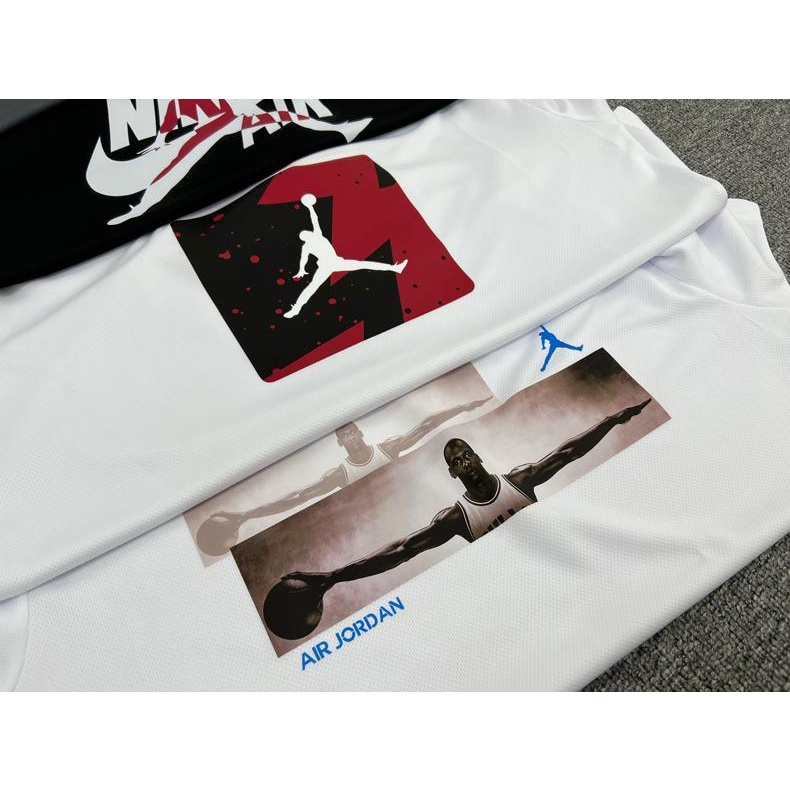 Bộ Quần Áo Bóng Rổ Thiết Kế Đơn Giản Thời Trang Cao Cấp Áo Thun Thể Thao Tay Ngắn Dáng Rộng Thoáng Khí Nhanh Khô In Chữ Airman AJ 23 Thời Trang Cho Nam Và Nữ