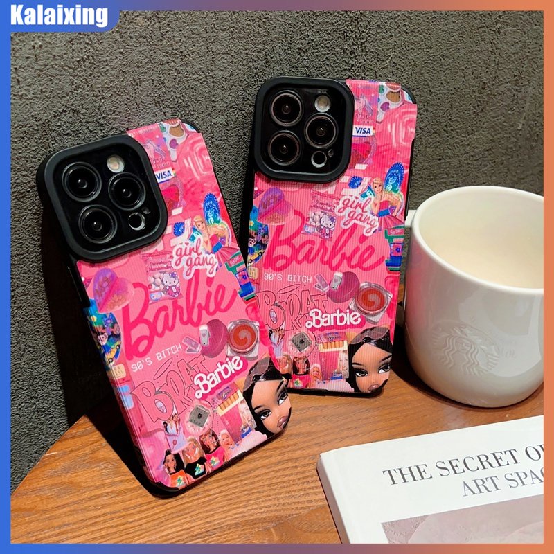 Ốp Điện Thoại Da Mềm Hình Gấu Và Búp Bê Barbie Cho iPhone 14 Pro 13 Pro Max 12 11 Pro Max 14 Plus 11Pro 7 8 Plus X Xs Max XR
