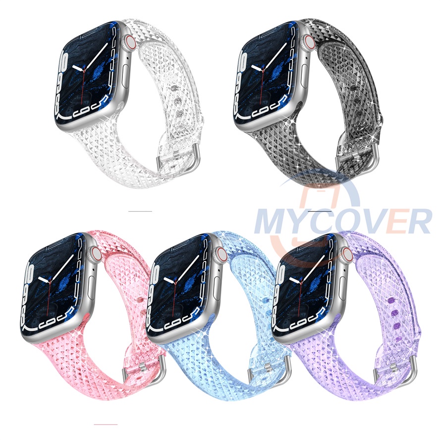 Dây Đeo Họa Tiết Kim Cương Cho Đồng Hồ Thông Minh Series 8 Ultra Pro 7 6 SE 5 4 3 2 1 Kích Thước 41mm 45mm 44mm 42mm 40mm 38mm