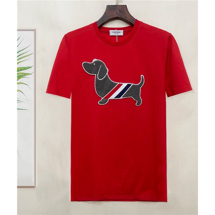 Áo Thun Nam Cổ Tròn Ngắn Tay Thêu Hình Cún Dễ Thương Nhiều Màu Sắc Cỡ S-4XL Dài 0M BR0WN