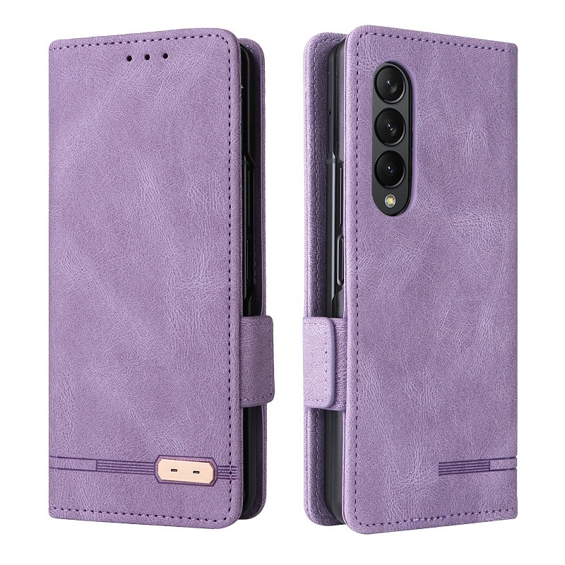 Bao Da Samsung Galaxy Z Fold 4 Fold3 Fold2 Điện Thoại Nắp Gập Từ Tính Tích Hợp Ví Và Ngăn Đựng Thẻ Cho